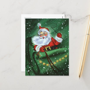 Cartes Pour Fêtes Annuelles Noël vintage rétro Père Noël
