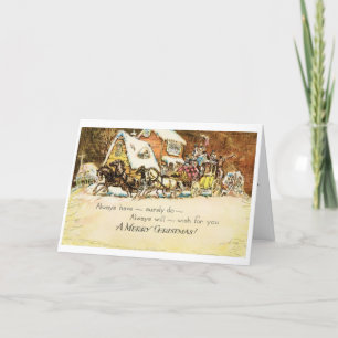 Cartes Pour Fêtes Annuelles Noël Vintage - Un voeu pour vous,