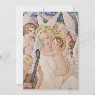 Cartes Pour Fêtes Annuelles Noël Vintage, Vierge avec enfant (1935)