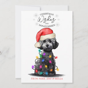 Cartes Pour Fêtes Annuelles Noël Voeux Chien Chiot Baisers Joli Animal Personn