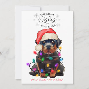 Cartes Pour Fêtes Annuelles Noël Voeux Chien Chiot Baisers Joli Animal Personn