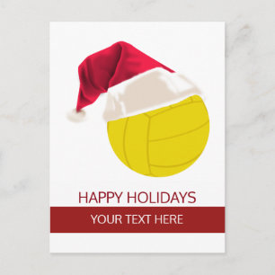 Cartes Pour Fêtes Annuelles Noël volleyball Ball Santa Hat postCards
