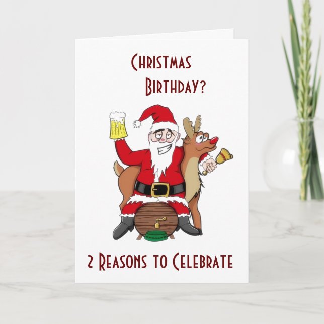 CARTES POUR FÊTES ANNUELLES NOËL & VOTRE NAISSANCE=FAITES COMMENCER CETTE FÊTE (Devant)