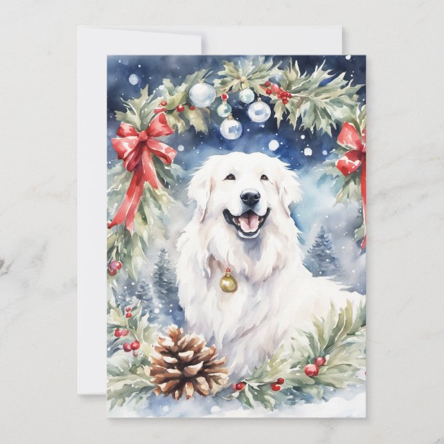 Cartes Pour Fêtes Annuelles Noël - WC Great Pyrenees (Devant)