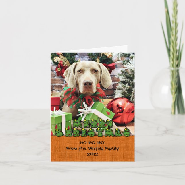 Cartes Pour Fêtes Annuelles Noël - Weimaraner - Lucy (Devant)