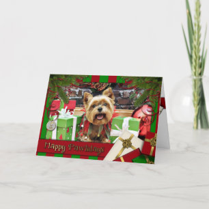 Cartes Pour Fêtes Annuelles Noël - Yorkie - Sunny