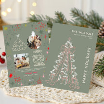 Nœud de l'arbre de Noël dessiné à la main Soft Sag