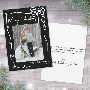 Cartes Pour Fêtes Annuelles Noeud noir dessiné à la main Noël Fantaisiste