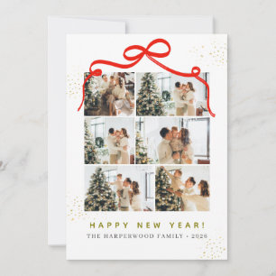 Cartes Pour Fêtes Annuelles Nœud ruban rouge fantaisiste Bonne année 6 Photo