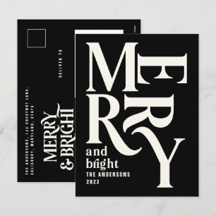 Cartes Pour Fêtes Annuelles Noir de joyeux noir marine minimaliste moderne