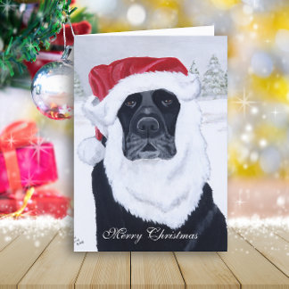 Cartes Pour Fêtes Annuelles Noir de neige Père Noël