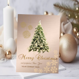 Cartes Pour Fêtes Annuelles Noir élégant, Arbre de Noël, Flammes de neige, Ent