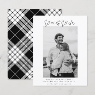 Cartes Pour Fêtes Annuelles Noir et blanc les plus chauds souhaits Photo Noël