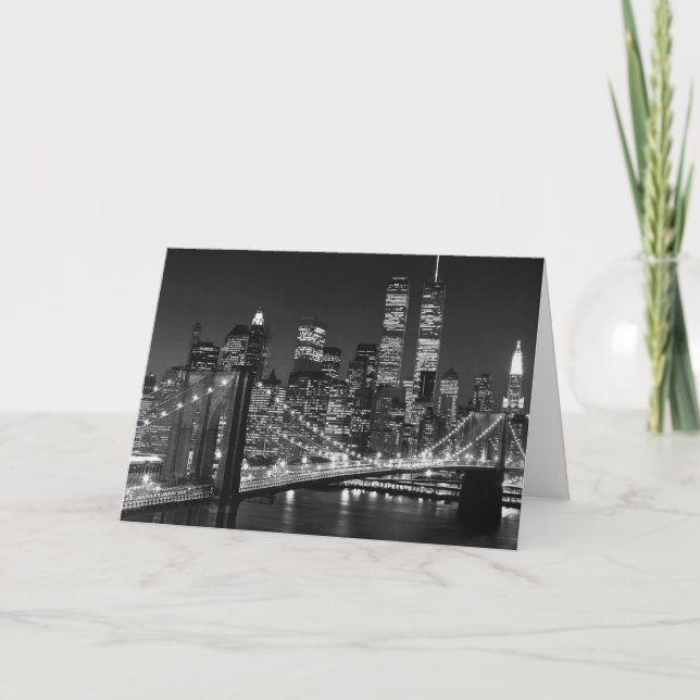 Cartes Pour Fêtes Annuelles Noir et blanc New York City (Devant)