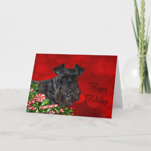 Cartes Pour Fêtes Annuelles Noir Schnauzer Noël