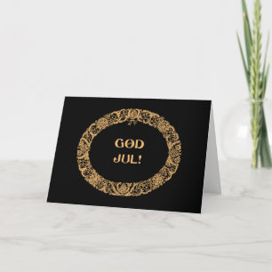 Cartes Pour Fêtes Annuelles Noir suédois d'Or-effet de guirlande de Noël