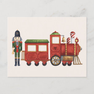 Cartes Pour Fêtes Annuelles Noisette de Noël avec train