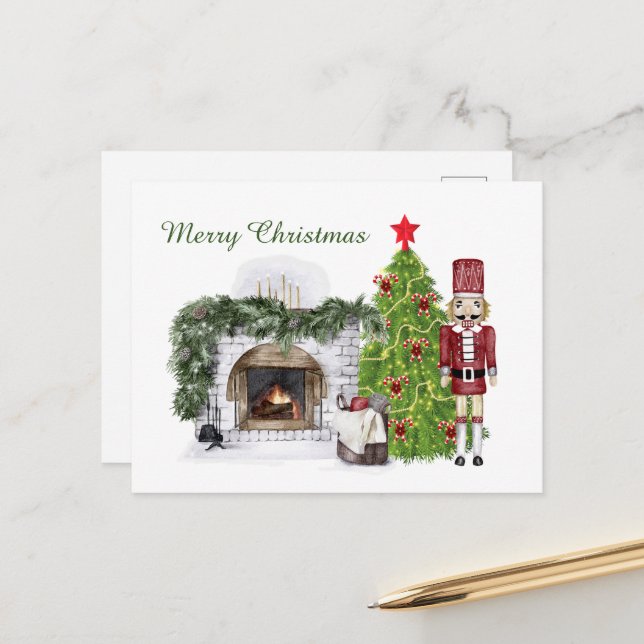 Cartes Pour Fêtes Annuelles noisette de Noël festive (Devant/Arrière en situation)