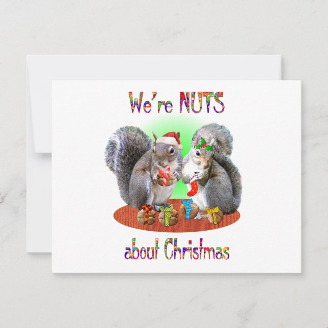Cartes Pour Fêtes Annuelles Noix de Noël d'écureuil (Devant)
