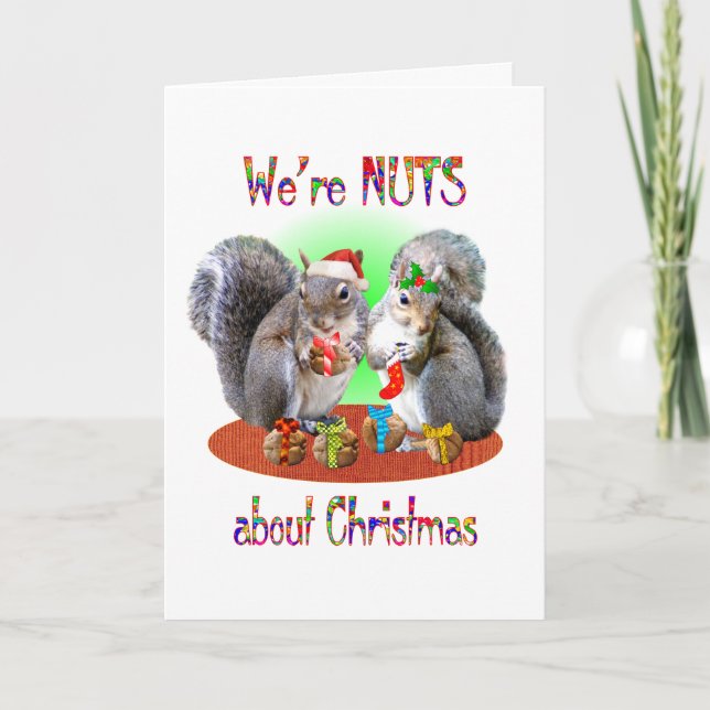 Cartes Pour Fêtes Annuelles Noix de Noël d'écureuil (Devant)