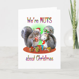 Cartes Pour Fêtes Annuelles Noix de Noël d'écureuil