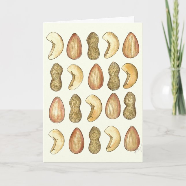 Cartes Pour Fêtes Annuelles Noix sur vous arachide Cashew amande amoureux Vale (Devant)