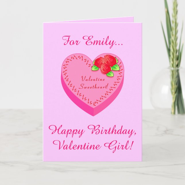 Cartes Pour Fêtes Annuelles Nom d'anniversaire de Valentine personnalisable (Devant)