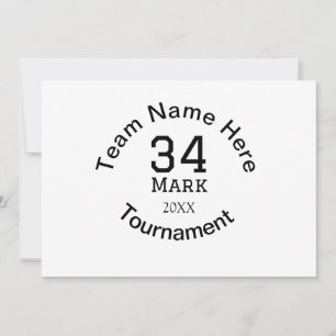Cartes Pour Fêtes Annuelles Nom de l'équipe ici ajouter nom tournoi année text