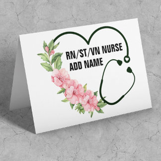 Cartes Pour Fêtes Annuelles Nom de l'infirmière étudiante-inscrite-ancienne