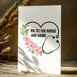Cartes Pour Fêtes Annuelles Nom de l'infirmière étudiante-inscrite-ancienne