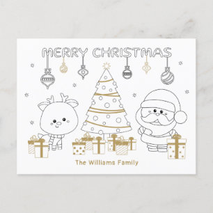 Cartes Pour Fêtes Annuelles Nom de Noël Coloriage Fun mignon personnalisé uniq