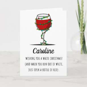 Cartes Pour Fêtes Annuelles Nom du vin amusant Joyeux Noël