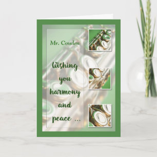 Cartes Pour Fêtes Annuelles Nom fait sur commande, professeur de musique,