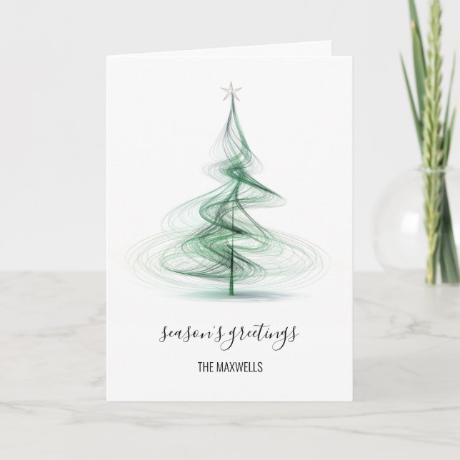 Cartes Pour Fêtes Annuelles Nom minimal de l'arbre de Noël (Devant)