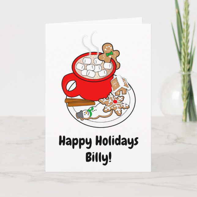 Cartes Pour Fêtes Annuelles Nom Personnaliser Cacao avec des gâteaux de Noël (Devant)