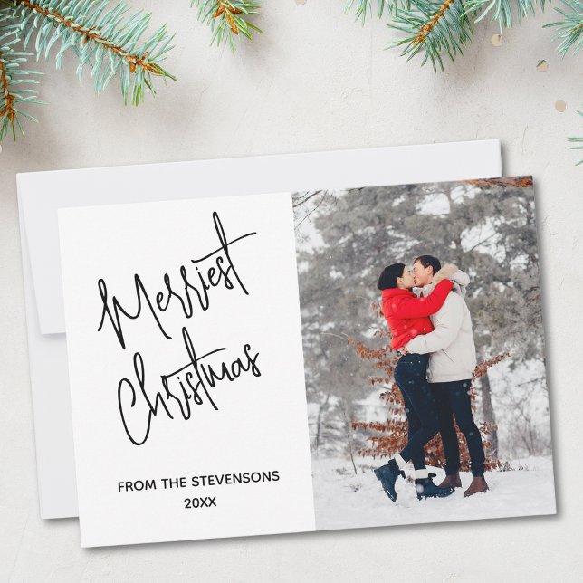 Cartes Pour Fêtes Annuelles Nom photo moderne de Noël Merriest (Créateur téléchargé)
