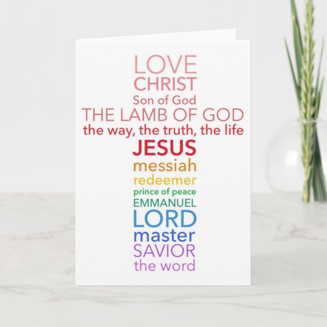 Cartes Pour Fêtes Annuelles Noms de la Croix de Jésus (Devant)