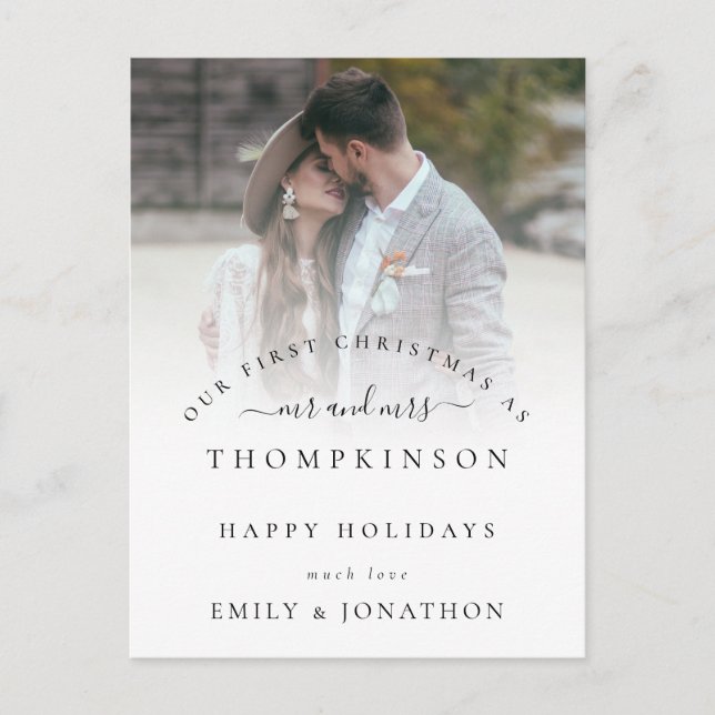 Cartes Pour Fêtes Annuelles Noms des premières photos de Noël M. et Mme (Devant)