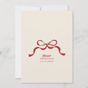 Cartes Pour Fêtes Annuelles non photo noël rouge moderne arc rétro