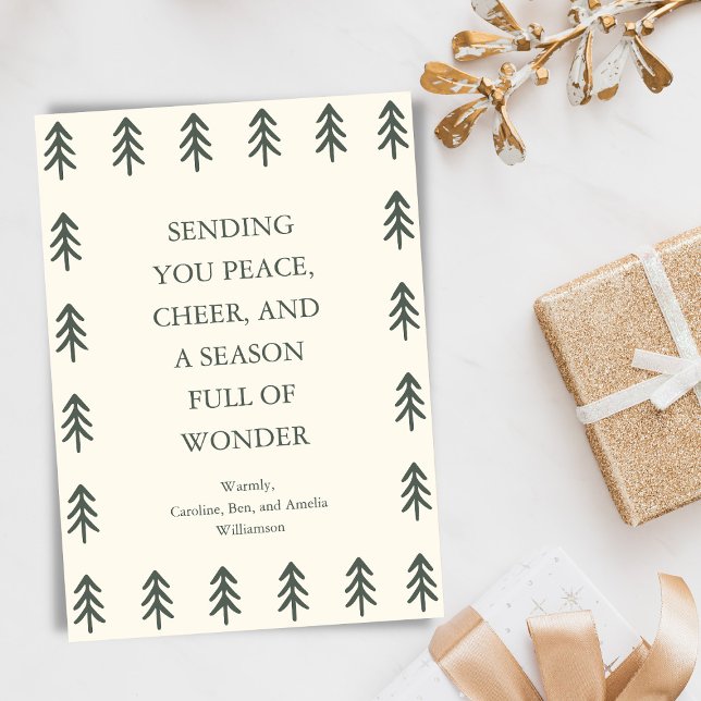 Cartes Pour Fêtes Annuelles Non-Photo Pine Tree Christmas Forest Personalized (Créateur téléchargé)