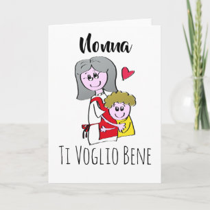 Cartes Pour Fêtes Annuelles Nonna ti voglio bene Biglietto di auguri