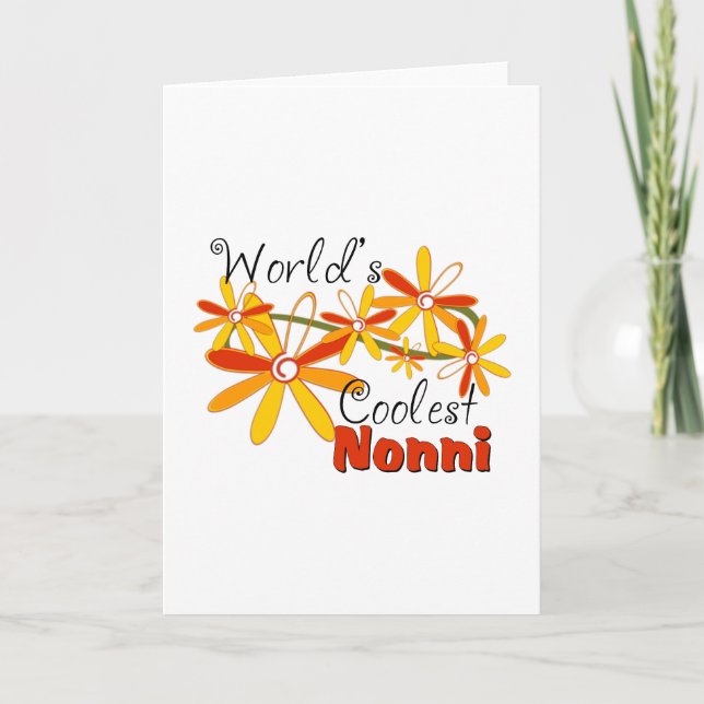 Cartes Pour Fêtes Annuelles Nonni le plus froid du monde floral (Devant)