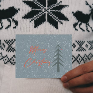 Cartes Pour Fêtes Annuelles Nordique Sage Green sapin de Noël personnalisable