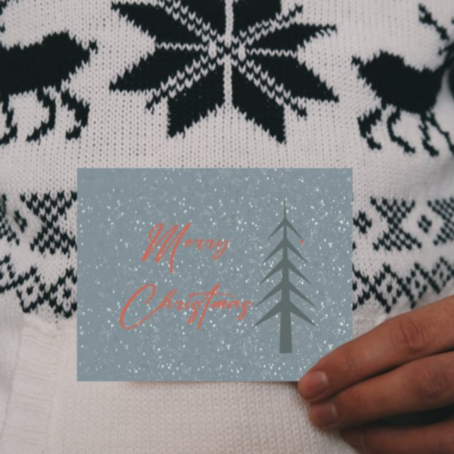 Cartes Pour Fêtes Annuelles Nordique Sage Green sapin de Noël personnalisable (Créateur téléchargé)