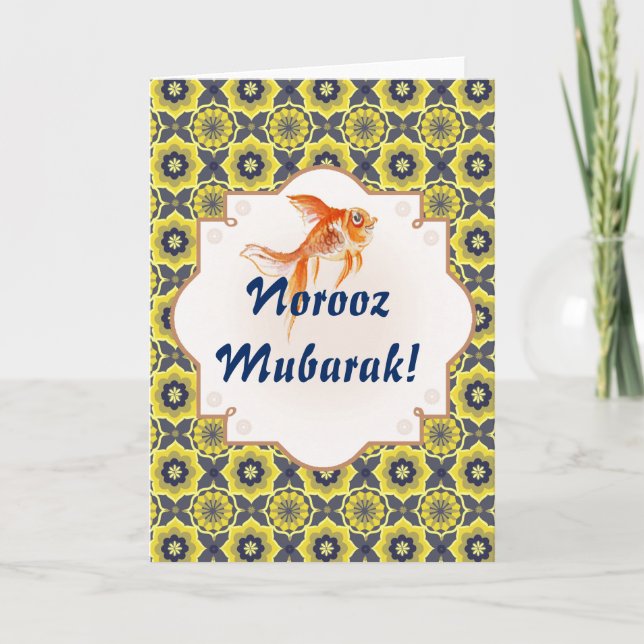 Cartes Pour Fêtes Annuelles Norooz Mubarak Khatam poisson (Devant)