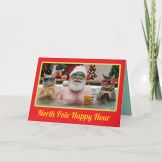 Cartes Pour Fêtes Annuelles North Pole Happy Hour
