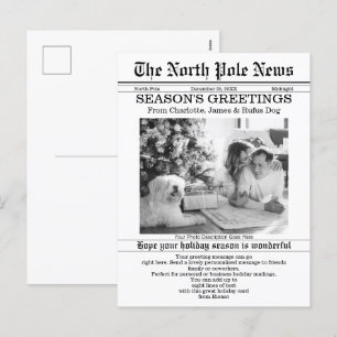 Cartes Pour Fêtes Annuelles North Pôle News Journal de Noël Personnalisé