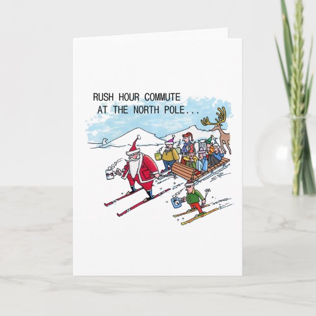 Cartes Pour Fêtes Annuelles North Pole Rush (Devant)