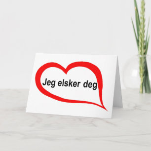 Cartes Pour Fêtes Annuelles Norvégien je t'aime