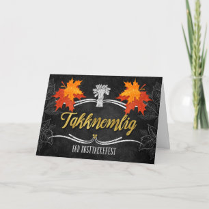 Cartes Pour Fêtes Annuelles Norvégien Thanksgiving Grateful Blessk